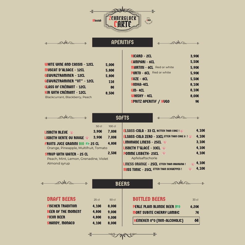 carte winstub authentique strasbourg