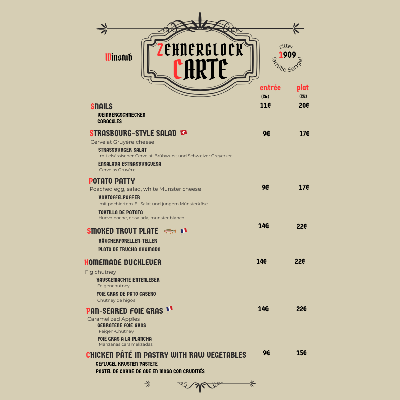 carte winstub authentique strasbourg