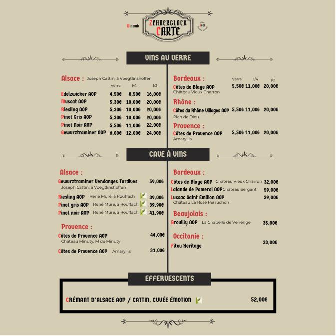carte winstub authentique strasbourg