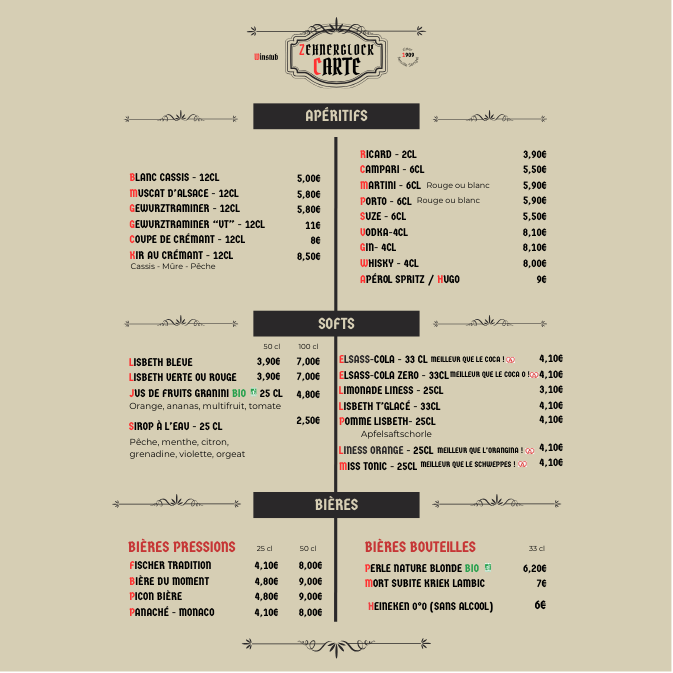 carte winstub authentique strasbourg