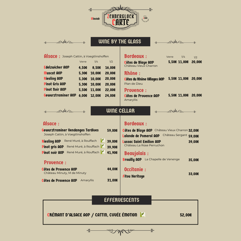 carte winstub authentique strasbourg